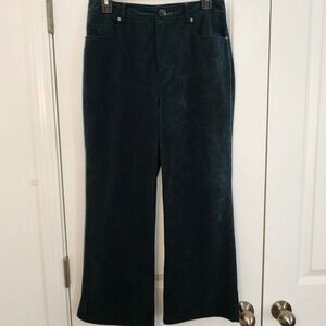 All Mankind 7 For All Corduroy Pants Dark Green Wide Leg Size S